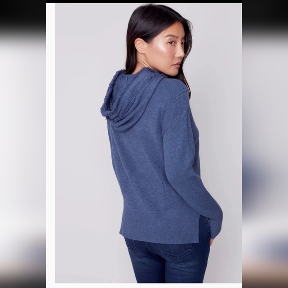 Charlie B | Blue Fringed Sweater - Picture 3 of 10